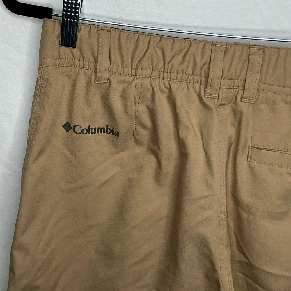 Columbia Shorts Mens Sz 30 Khaki Freezer Coil Chino Trail Fishing Hiking Outdoor
